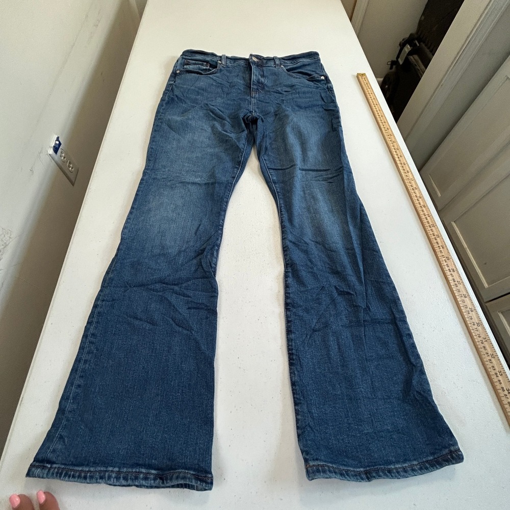 Loft The Boot Jeans Womens 12 31 Medium Wash Blue Bootcut Stretch Denim Denim